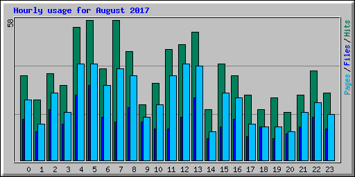 Hourly usage for August 2017